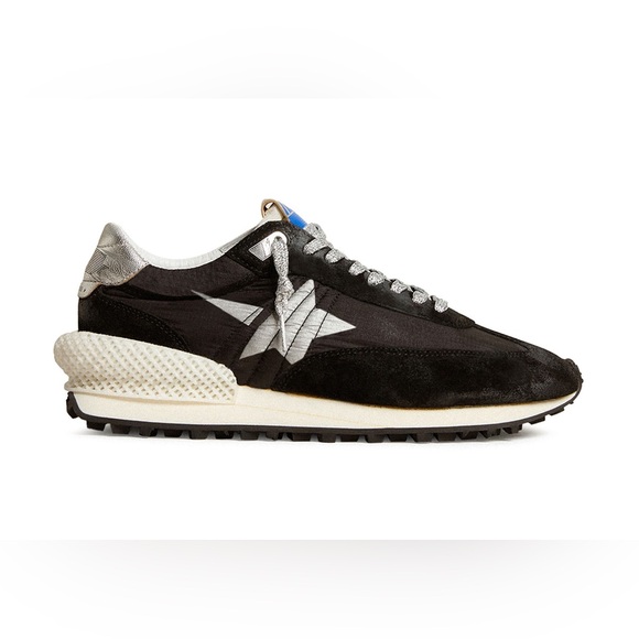 Golden Goose Marathon Sneakers Black White silver Mens NIB
